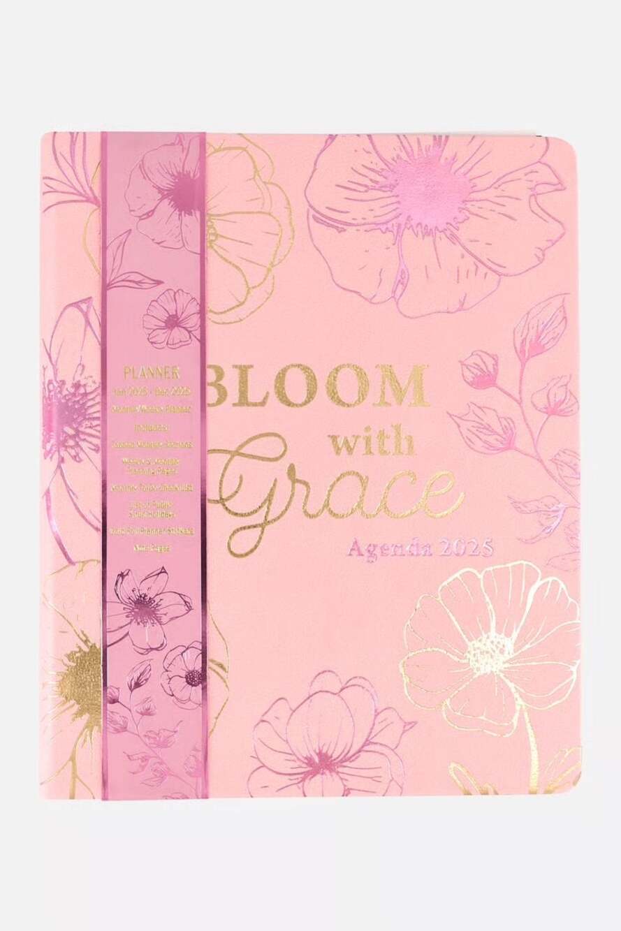 Votum‎ Bloom With Grace 2026 Pink Floral Spiral Agenda Planner